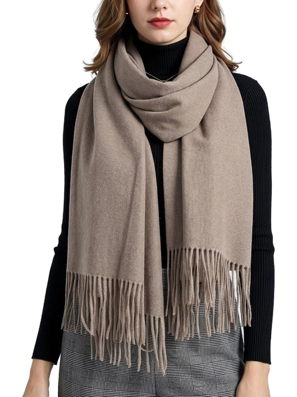 Cozy Cashmere-Feel Scarf for Women - Versatile Pashmina Shawl Wrap for Travel
